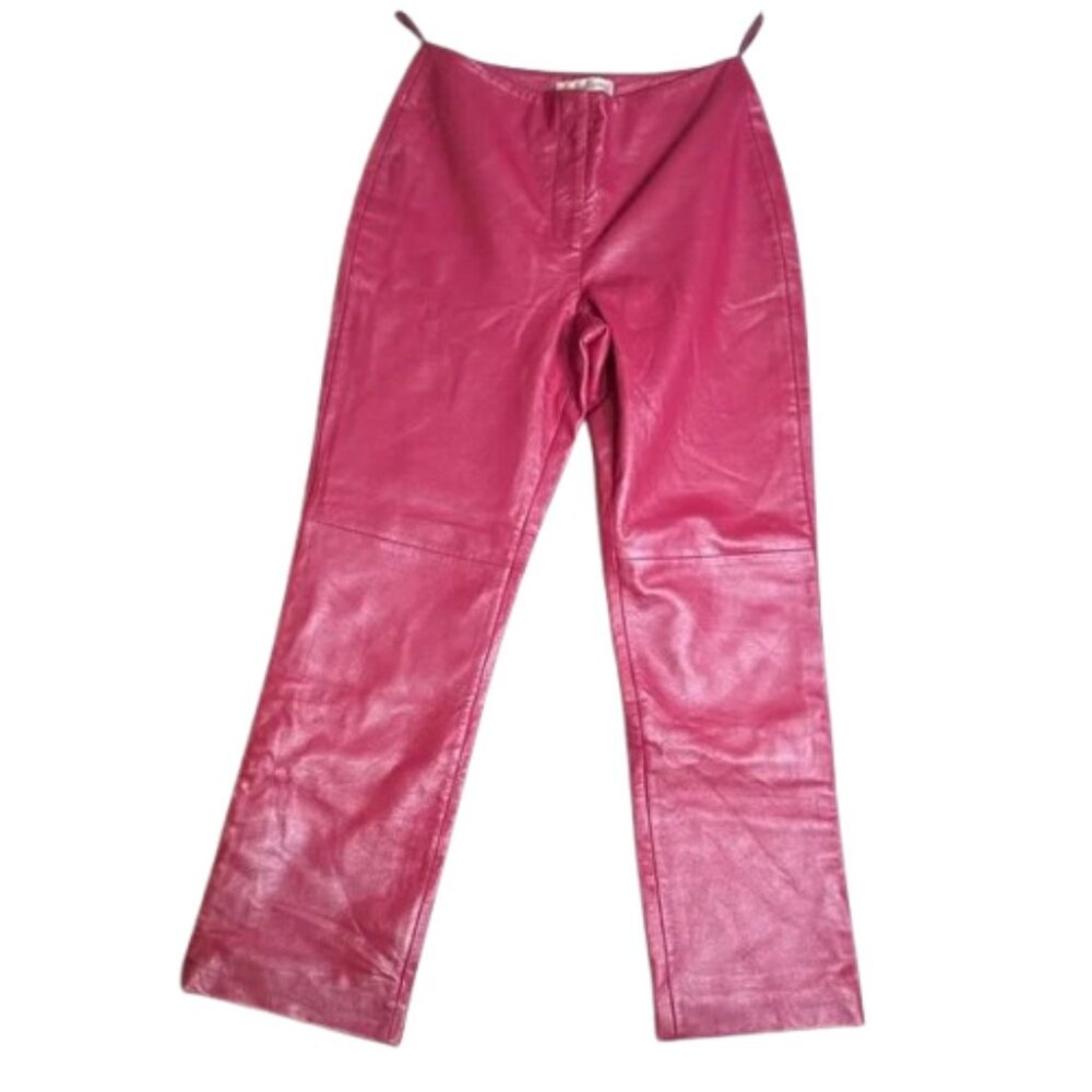Vintage Margaret Godfrey Hot Pink Leather Pants | Size 6 #4217
